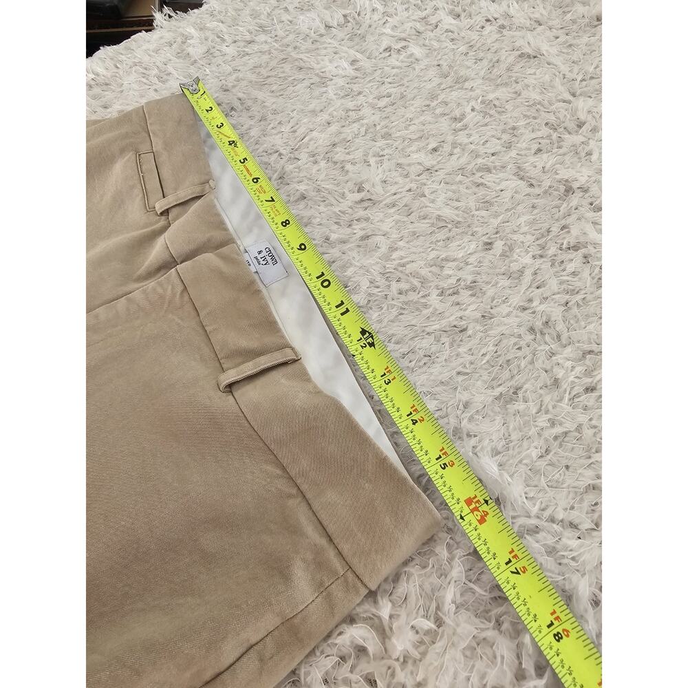 Crown & Ivy Petite Tan Khaki Chino Pants Womens Size 12P Stretch Ankle Career - Picture 4 of 9